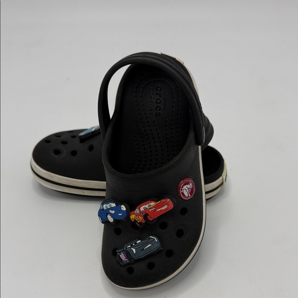 CROCS Black Kids Sandals with Car Charms - Picture 7 of 9